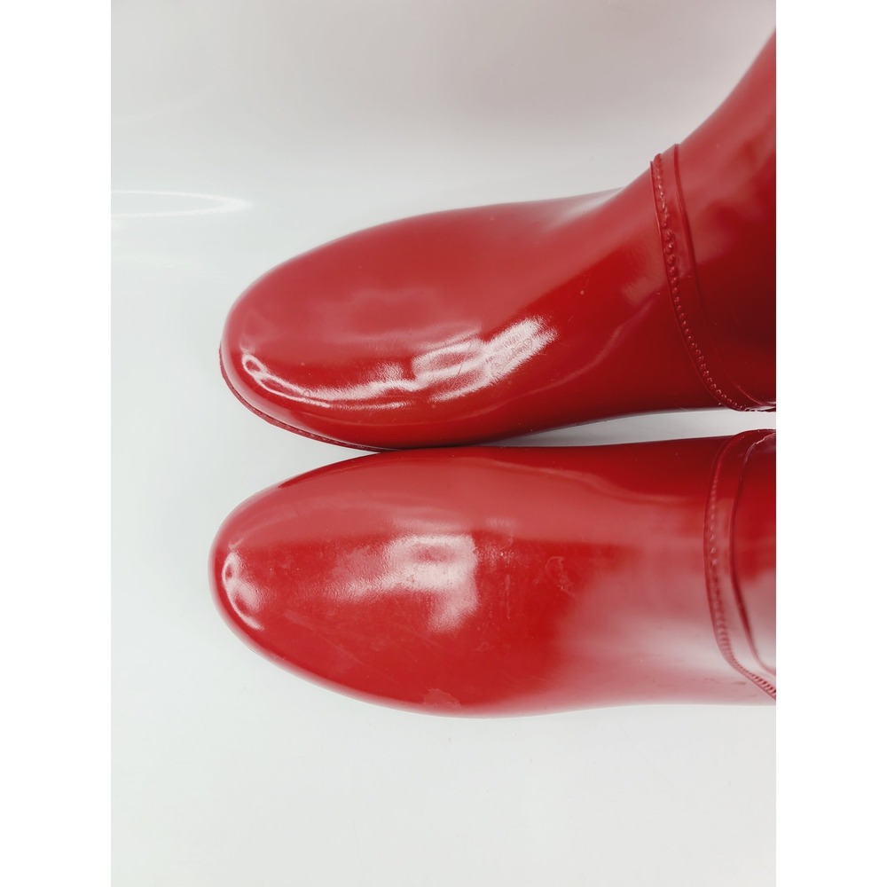 Michael Kors, Round Toe Rubber Ankle Boot Rubber Rain Boots, Women, Size 8, Red - Picture 2 of 8